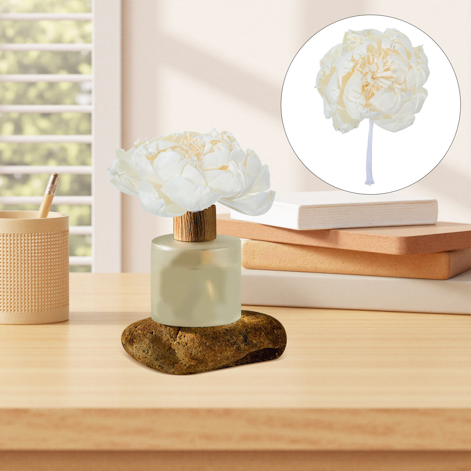 Home Fragrance And Diffuser - Peony Head Fragrance Diffuser 12Cm Faux